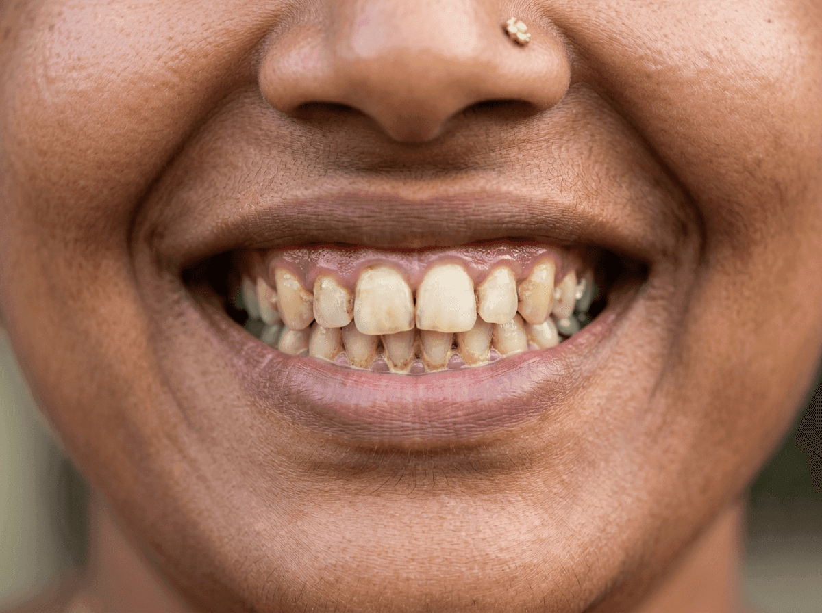 Before preventive dentistry at Dent Health, Banjara Hills, Hyderabad - Stains and tartar cleared with a professional cleaning. Before preventive dentistry at Dent Health, Banjara Hills, Hyderabad - Stains and tartar cleared with a professional cleaning.